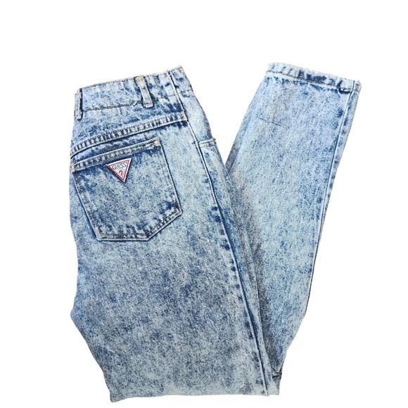 Guess Marciano Vintage Acid Wash Jeans Button Fly High Waisted Made In USA - Picture 9 of 15